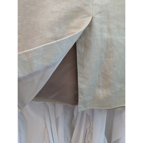 Ivory Linen 2 Button Notch Lapel Blazer 44R by Saddlebred EUC - Picture 13 of 16